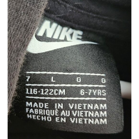 Nike Black Swoosh Logo Kangaroo Pocket Basic Pullover Hoodie Youth Size Large 7 - Picture 3 of 11